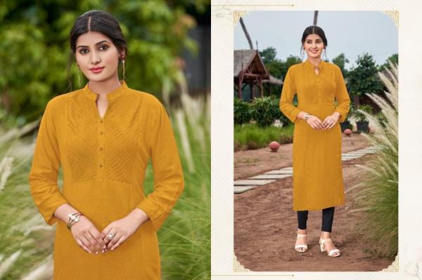 Poonam Smit Pintex Ethnic Wear Rayon Designer Kurti Collection